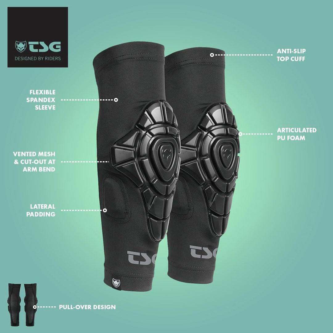 TSG Unisex Winkel-sleeve Joint Elbow Fahrrad L Schwarz, L Schwarz