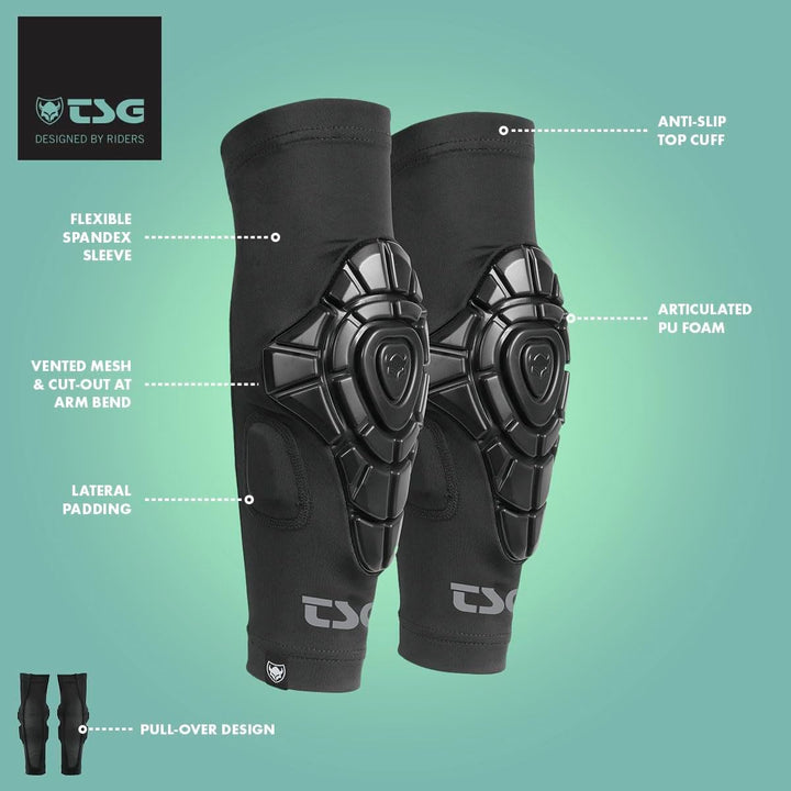 TSG Unisex Winkel-sleeve Joint Elbow Fahrrad S Schwarz, S Schwarz