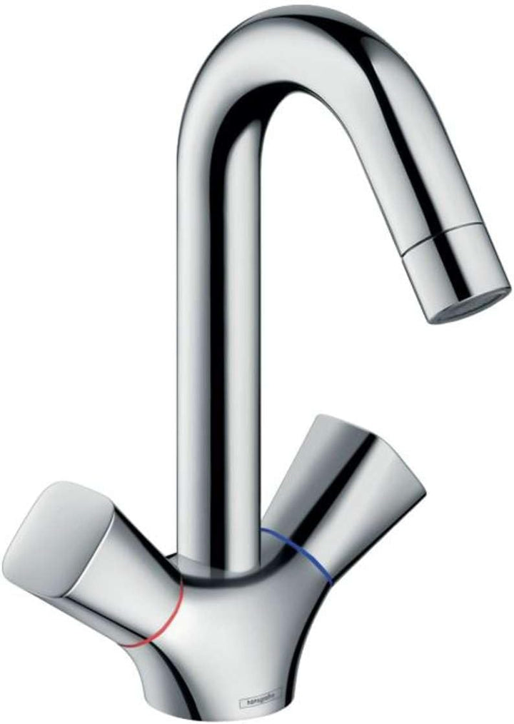 hansgrohe Wasserhahn Logis 2-Griff Waschtischarmatur (Auslauf Höhe 150 mm mit Zugstangen-Ablaufgarni