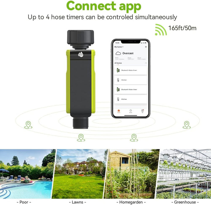 Smart Bewässerungscomputer WLAN 2,4 GHz mit 1 Ausgängen Bewässerungssystem für Rasen & Garten TTV107