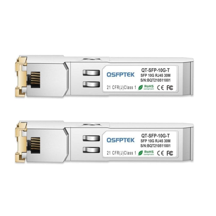 QSFPTEK (2Pack) 10GBASE-T SFP+ RJ45-Transceiver, 10G SFP+ auf RJ45-Modul bis zu 30m Kupfer Mini-GBIC