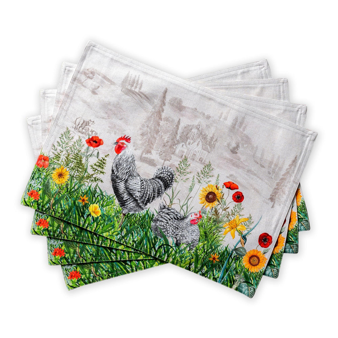 Maison d'Hermine Tischsets, 100% Baumwolle, 4er-Set, 33 cm x 48 cm, dekorative, waschbare Tischsets,