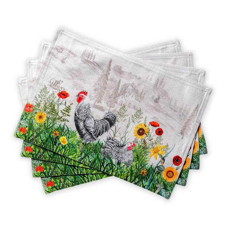 Maison d'Hermine Tischsets, 100% Baumwolle, 4er-Set, 33 cm x 48 cm, dekorative, waschbare Tischsets,