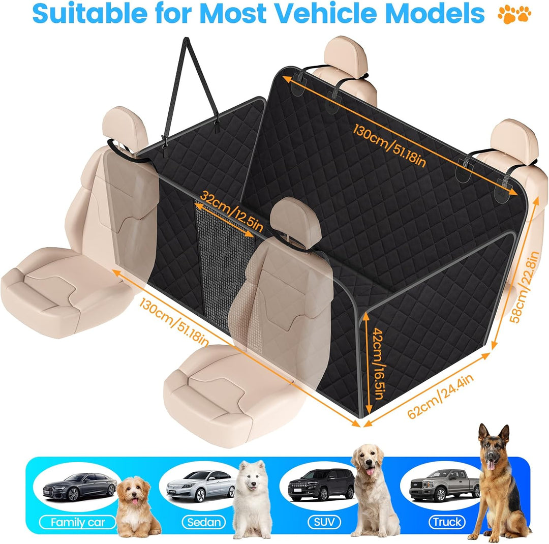 Kfonla Hundedecke Auto Rückbank 130 x 62 cm,Hunde Autositz Rückbank mit Harter Unterseite,Hundebett