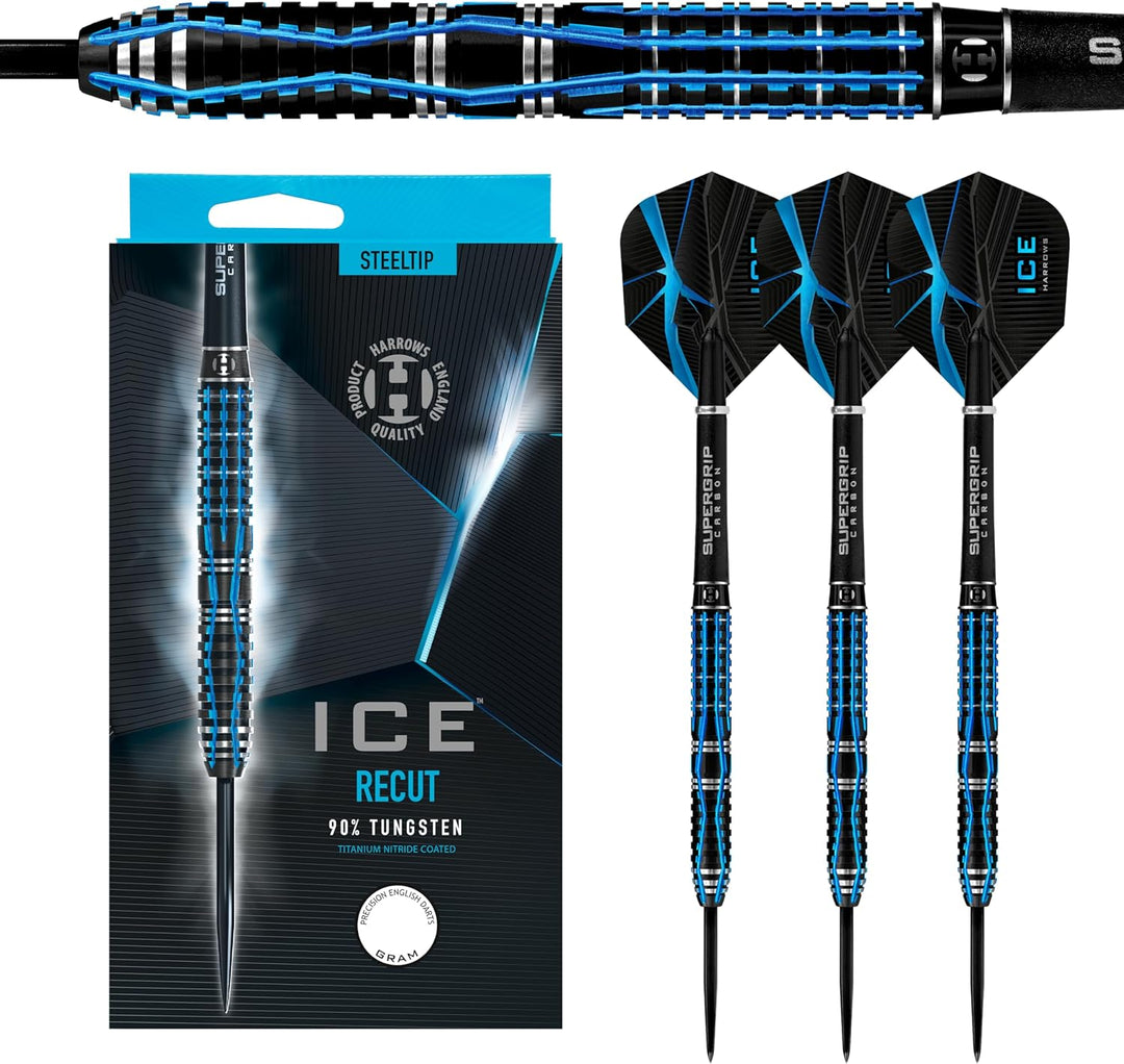 Harrows Ice Recut Dartpfeile, 90% Wolfram, mit Stahlspitze, Verschiedene Gewichte und Farben 22 g sc