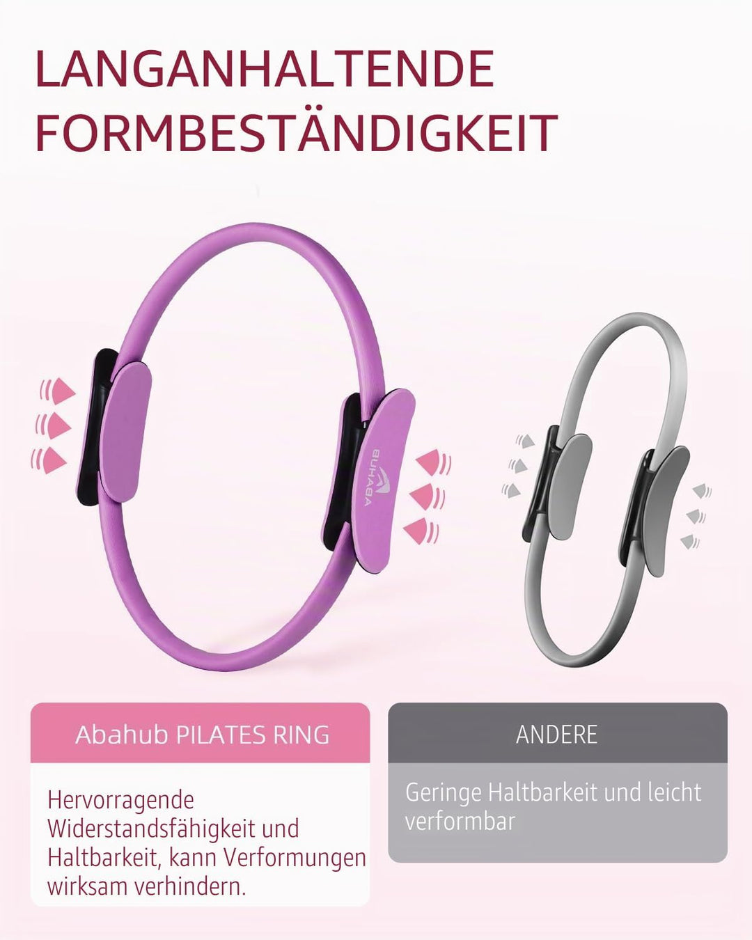 Abahub Pilates Ring Set, 35CM Magic Circle, 25CM Mini Ball, Stretchbänder,Home Pilates Ausrüstung, f
