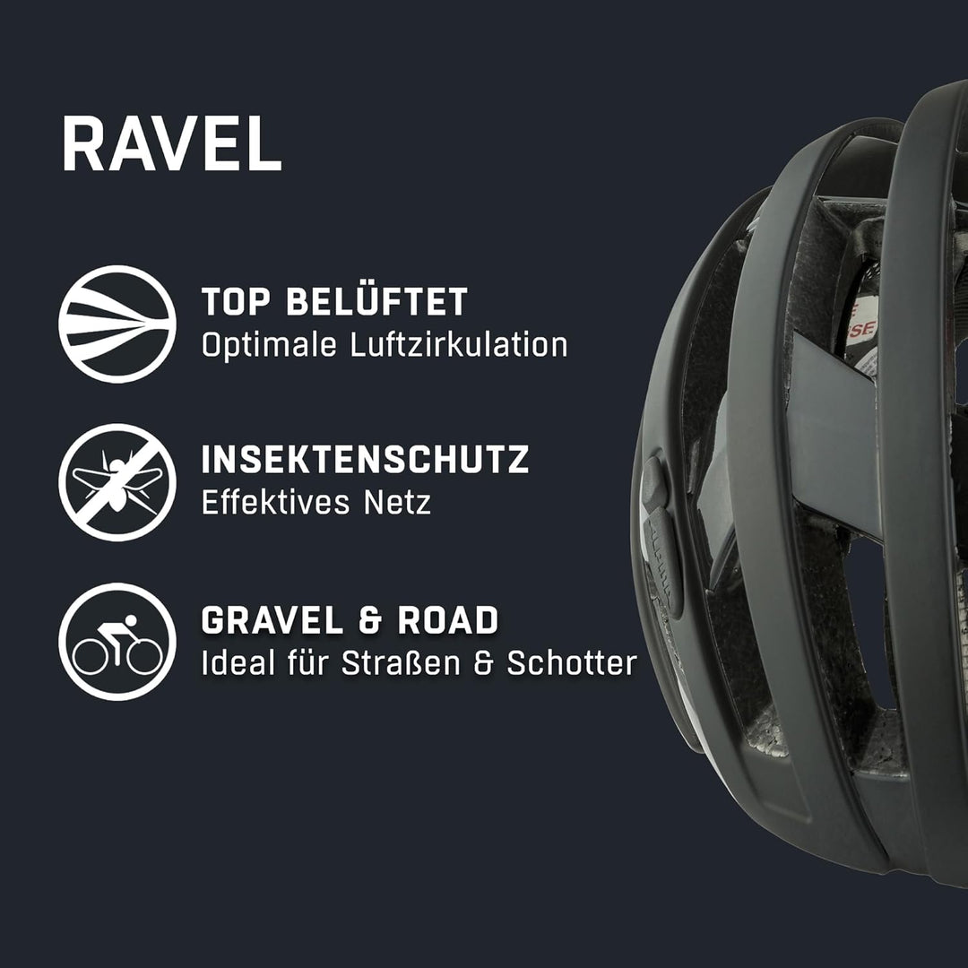 ALPINA Ravel Helm schwarz 51-56 cm, 51-56 cm