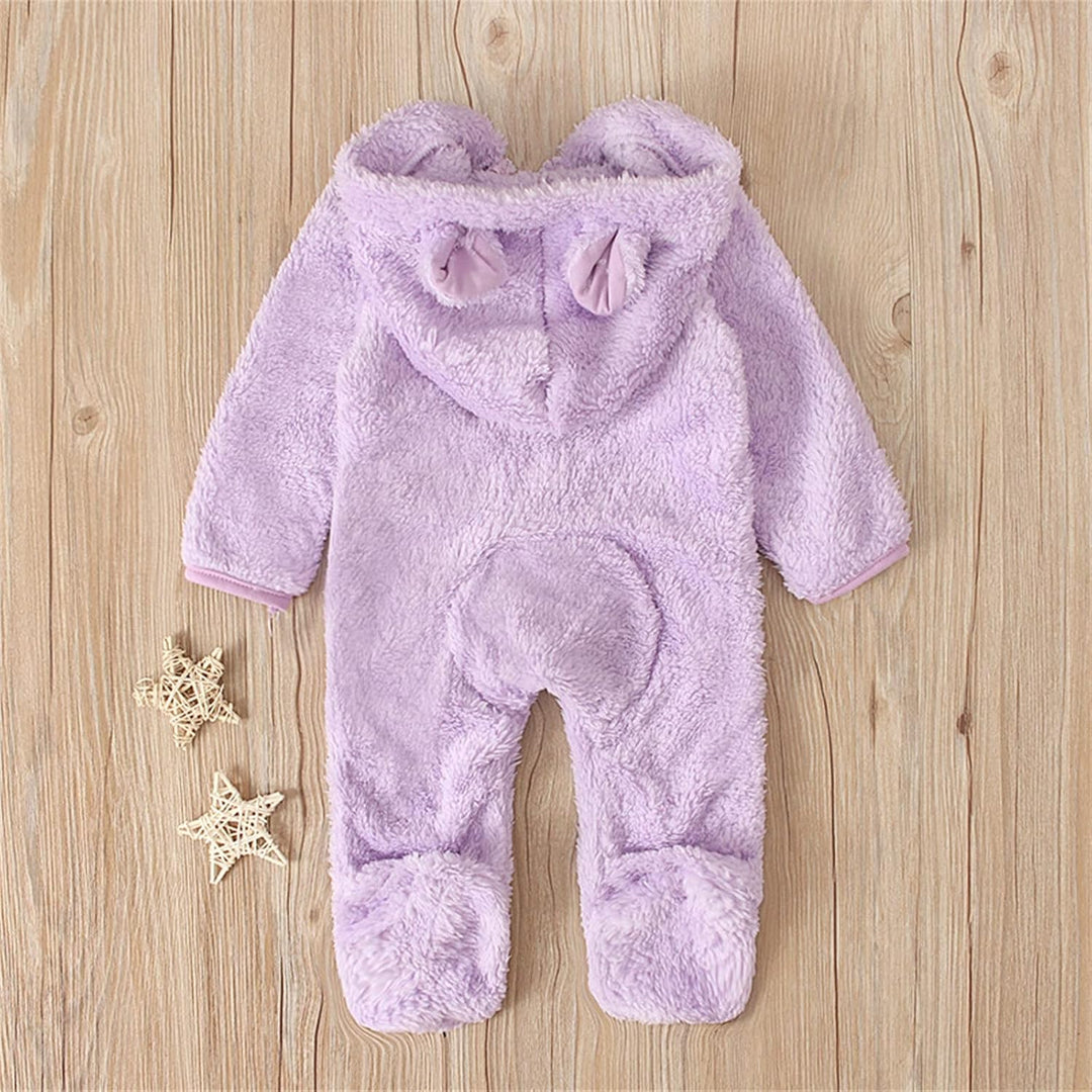 MNSWR Ohrenfüssiger Säuglingsoverall mit Kapuze Mädchen Babymantel Strampler Jungen Fleece Jungen St