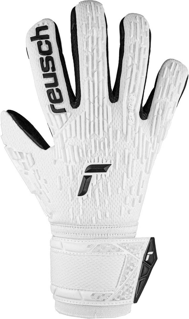 REUSCH Unisex Jugend Attrakt Freegel Silver Junior Torwarthandschuhe 5.5 1101 White/Black, 5.5 1101