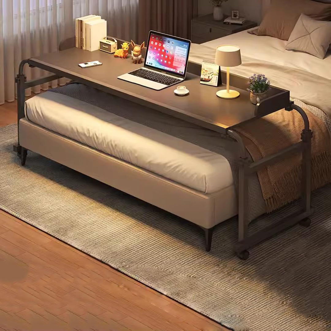 HöHenverstellbarer Betttisch Mit Rollen，Overbed Table Mobiler Schreibtisch GeräUmiger Esstisch HöHe