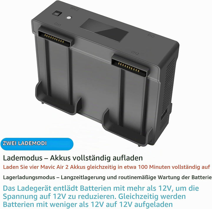 LYONGTECH 5 in 1 Akku Wand Ladegerät und Autoladegerät für DJI Air 2S,Mavic Air 2 Drohne, lädt 4 Bat