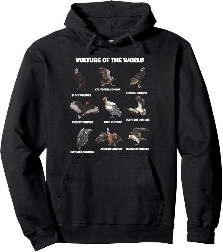 Vultures Of The World Eductional Animal Bird Pullover Hoodie