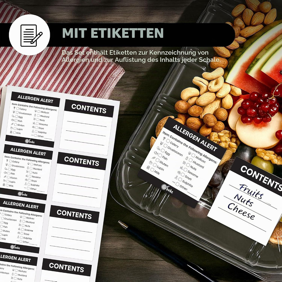 Catering-Tabletts mit Deckel, 33 cm, Serviertablett mit Deckel, strapazierfähig, recycelbar, Kunstst