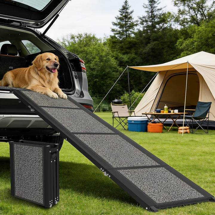 Hunderampe Klappbare Auto 63" × 17", 160cm, Faltbare Haustierrampe für Grosse Hunde mit Rutschfestem
