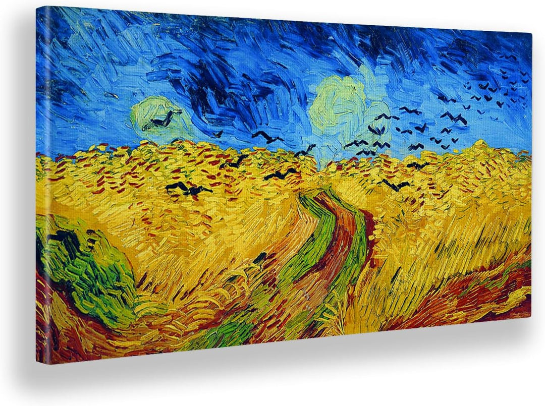 Giallobus - Gemälde - Vincent Van Gogh - Weizenfeld mit Krähenflügen - Leinwand - 100x50 - Bereit zu