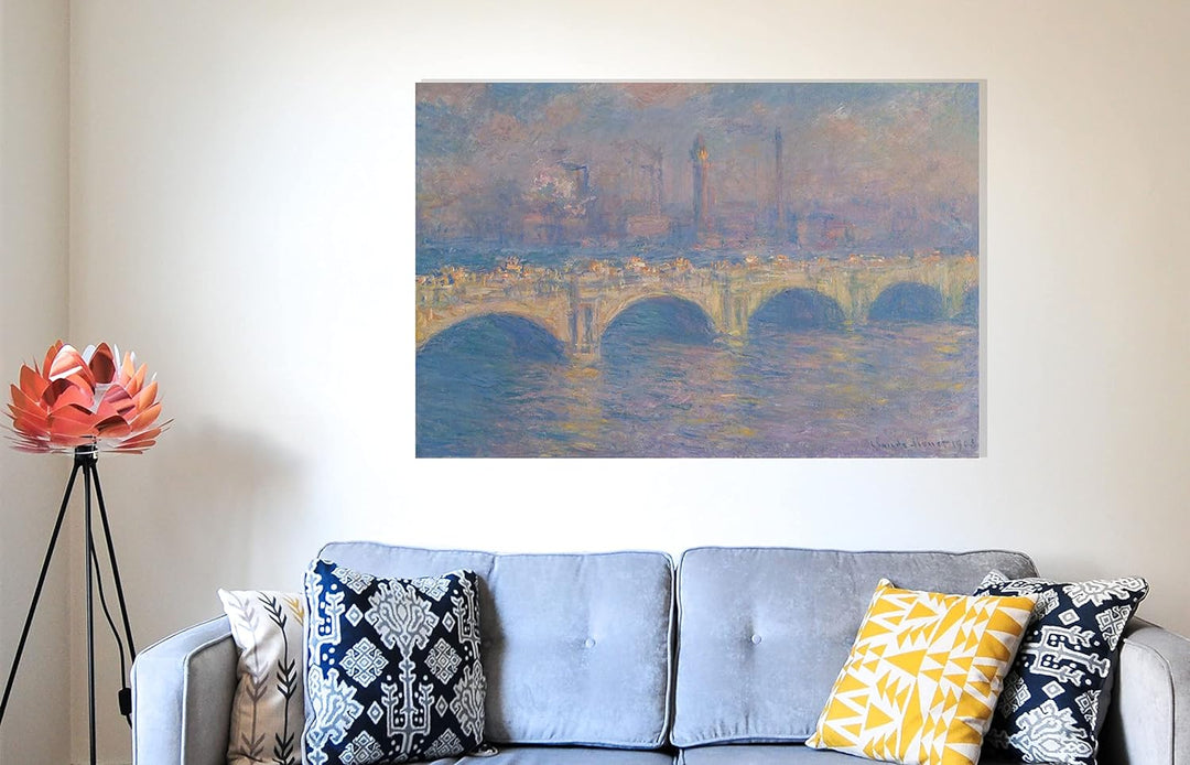 Waterloo Bridge in London von Claude Monet Leinwandbilder, gerahmt, 86 x 61 cm