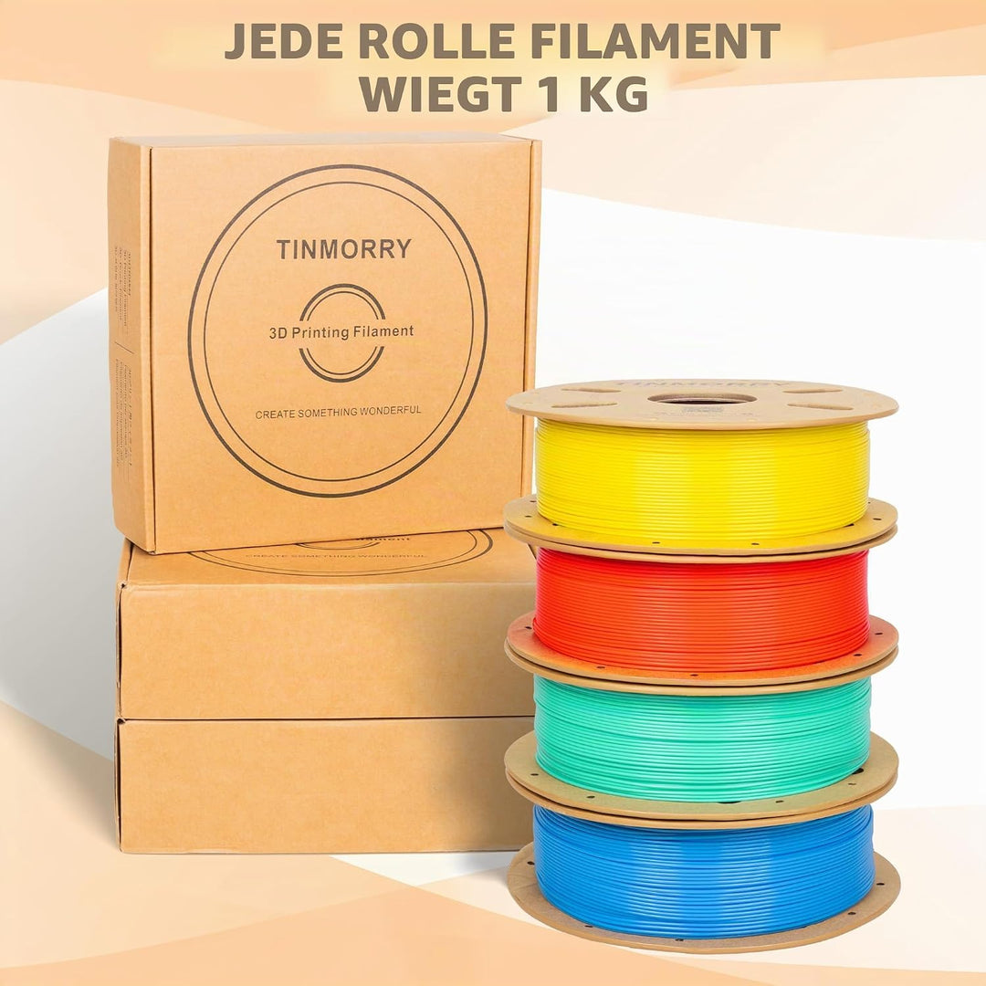 TINMORRY PETG 3D Drucker Filament Bundle, PETG Filament 1,75 mm, Rapid PETG-Eco 3D Drucker Filament,