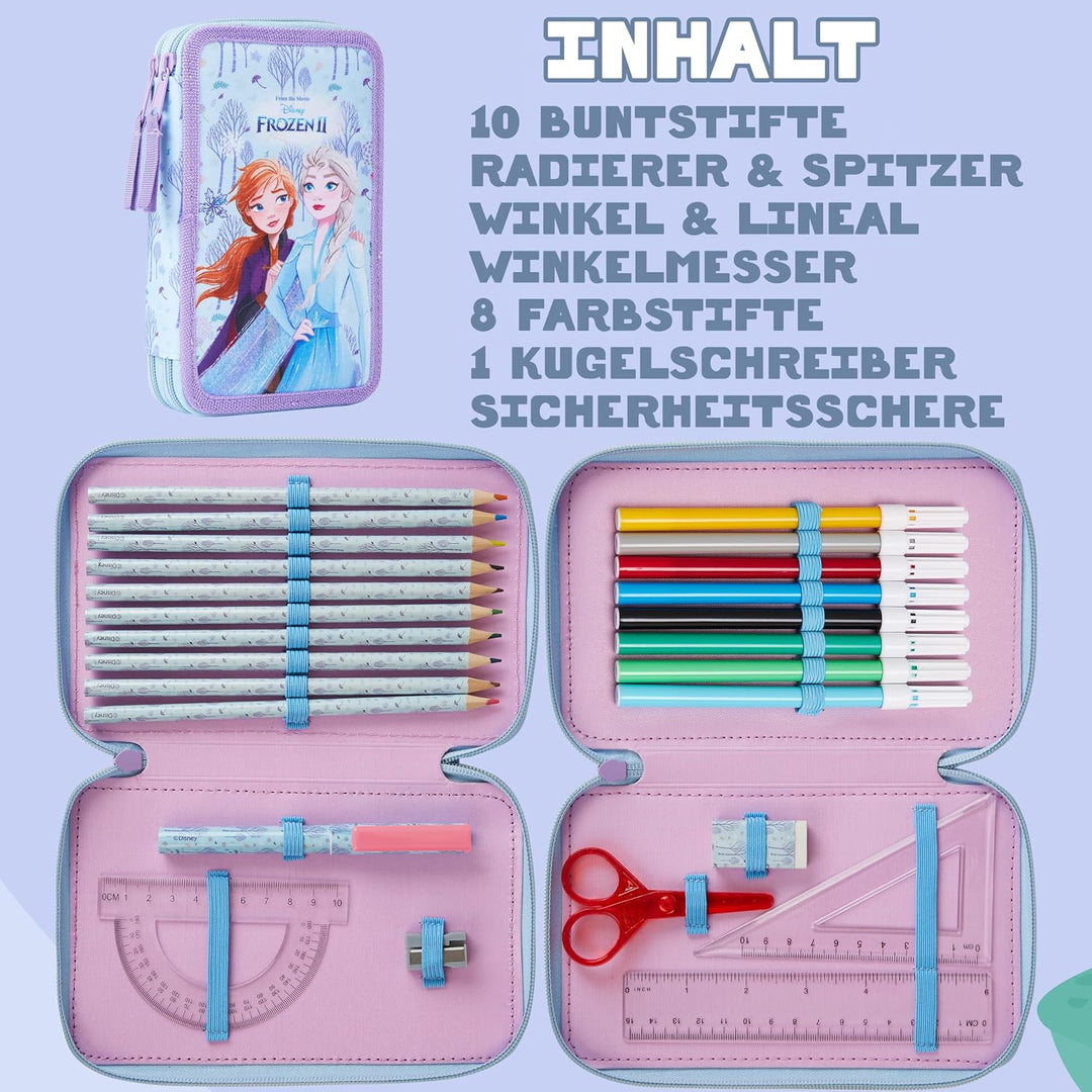 Disney Federmäppchen Mädchen Die Eiskönigin Stitch Federtasche Mädchen Gefüllt Schulmäppchen 2 3 Fäc
