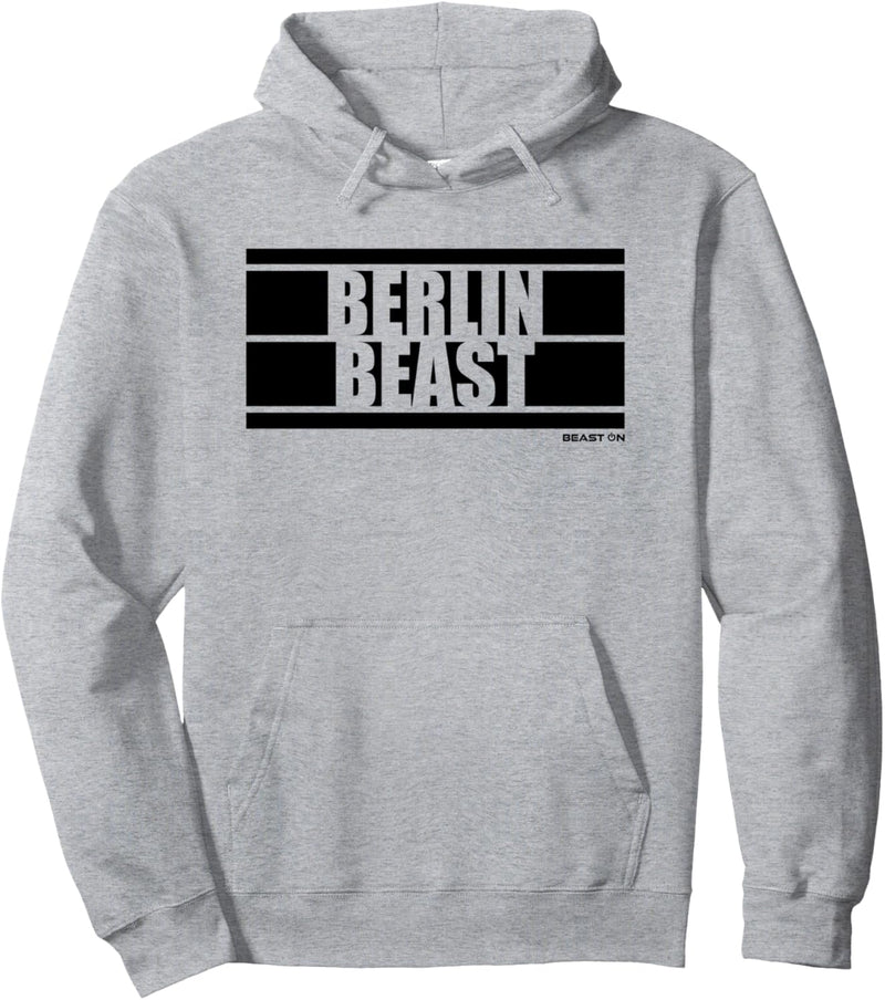 Berlin Beast Fitness Training Gym Motivation Sprüche weisses Pullover Hoodie