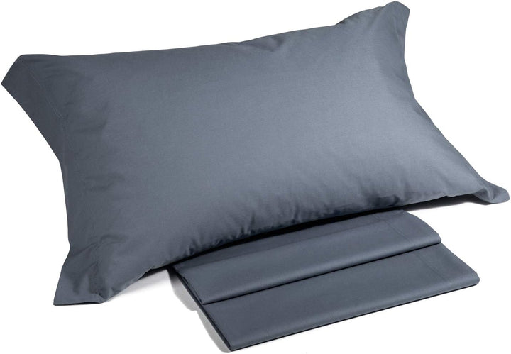 Caleffi - Bettwäsche-Set aus Baumwolle, einfarbig, für Doppelbett, Grau 160 x 190 cm Grau, 160 x 190