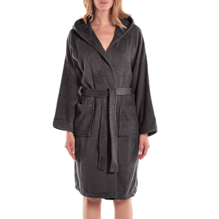 Caleffi - MINORCA Unisex Bademantel mit Kapuze | Frottee 100% weiche Baumwolle | waschbeständig | un