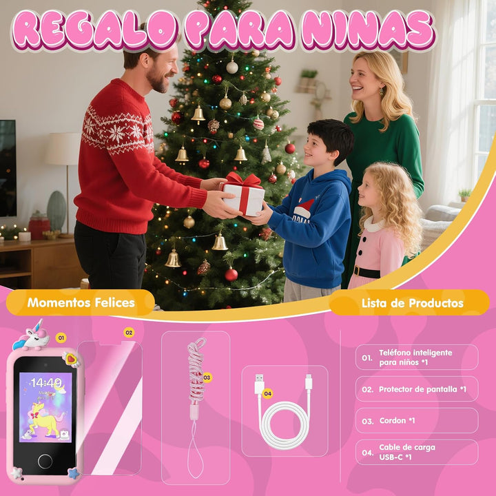Fippesax Kinder Handy Smartphone Spielzeug, Kinderkamera 2,8" Touchscreen Handy für Mädchen Jungen,