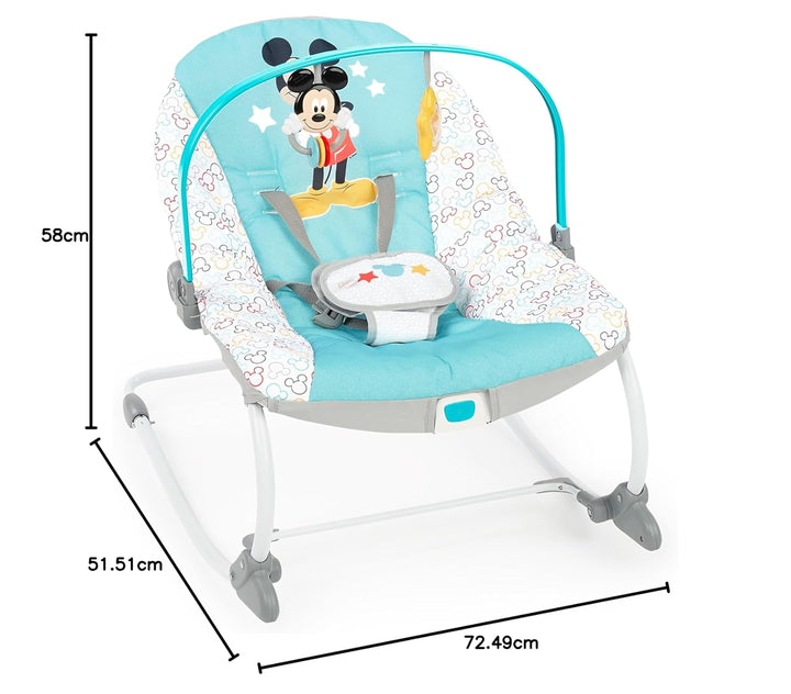 Bright Starts, Disney Baby, Mickey Mouse Original Bestie, Wippe für Babies und Kleinkinder mit Vibra