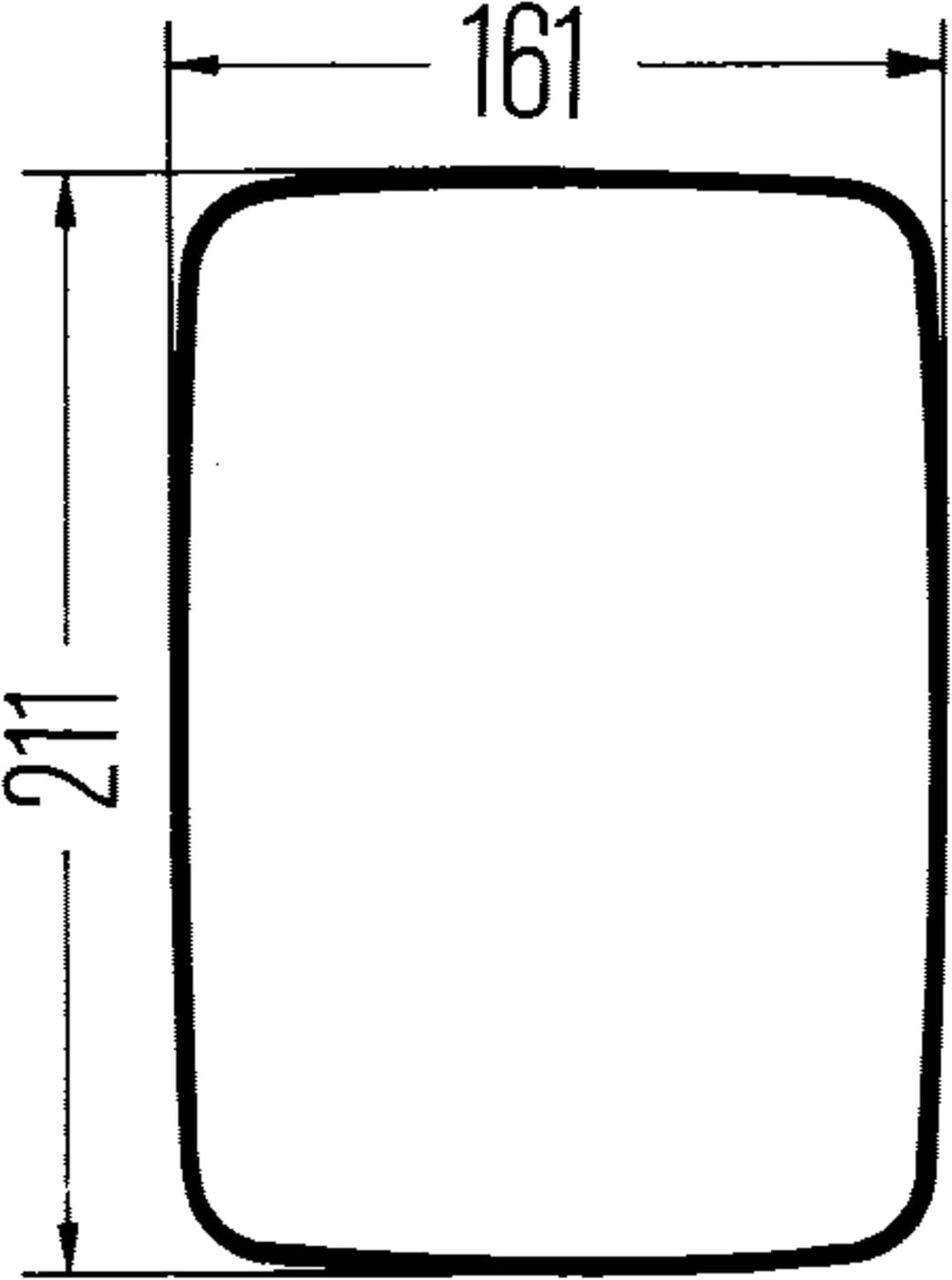 HELLA - Weitwinkelspiegel - 24V - geschraubt - Kunststoffgehäuse - schwarz - Breite: 211mm - Höhe: 1