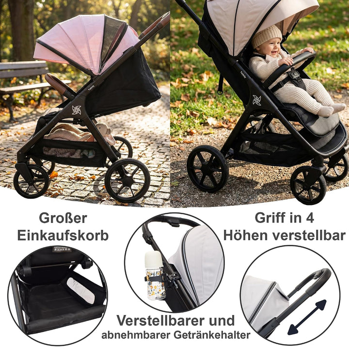 SPACELY, kinderwagen Buggy, bis zu 22 kg, Kinderwagen sehr gross und komfortabel, geräumige Sitz, se