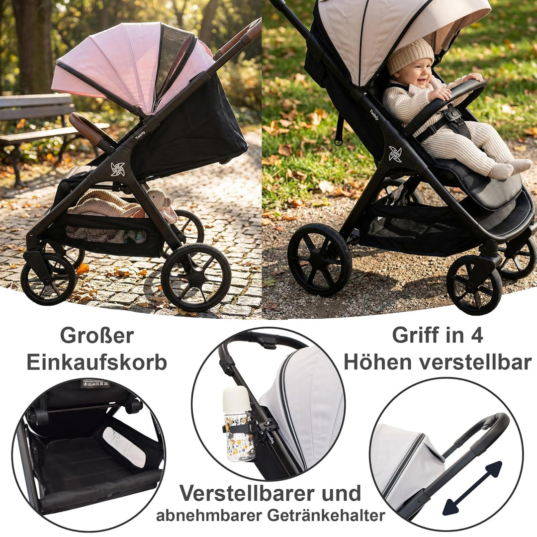 SPACELY, kinderwagen Buggy, bis zu 22 kg, Kinderwagen sehr gross und komfortabel, geräumige Sitz, se