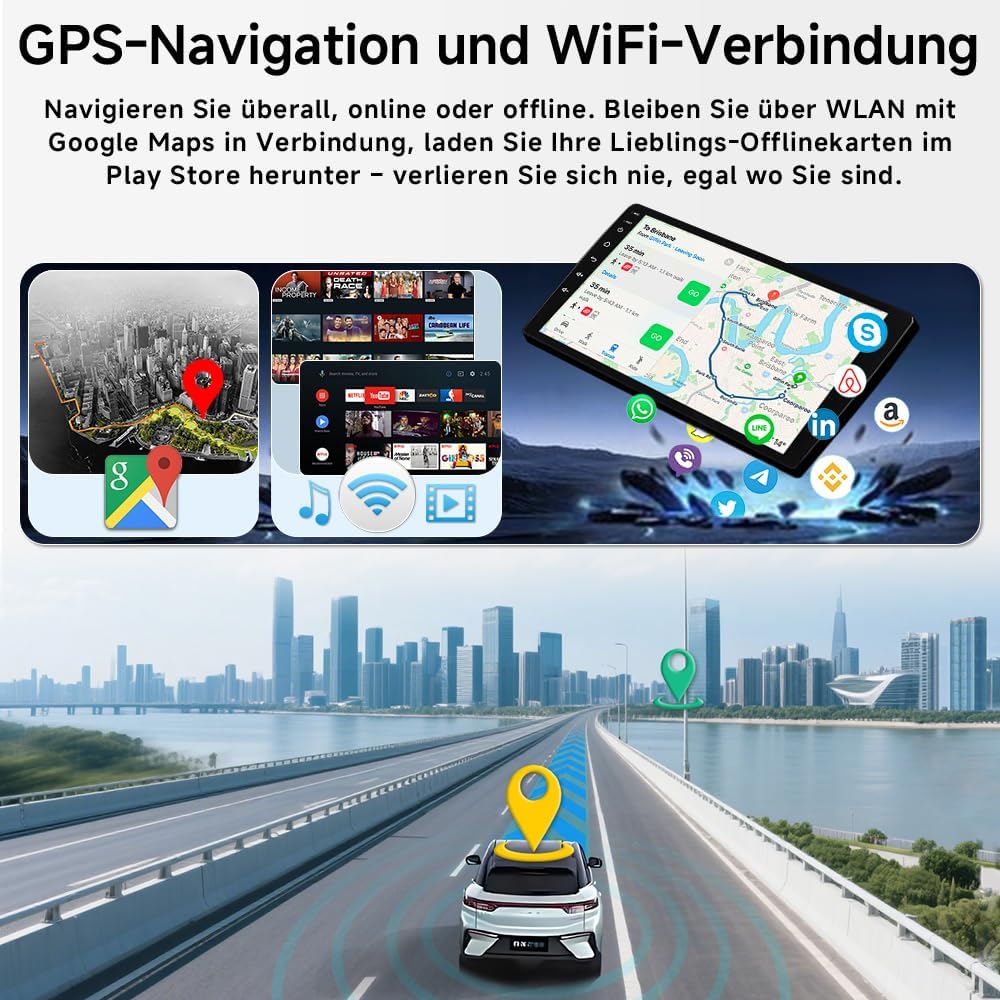 Car Radio für Skoda Fabia 5J MK2 2007-2013 Android 14 2+64GB Autoradio mit Wireless Carplay Android