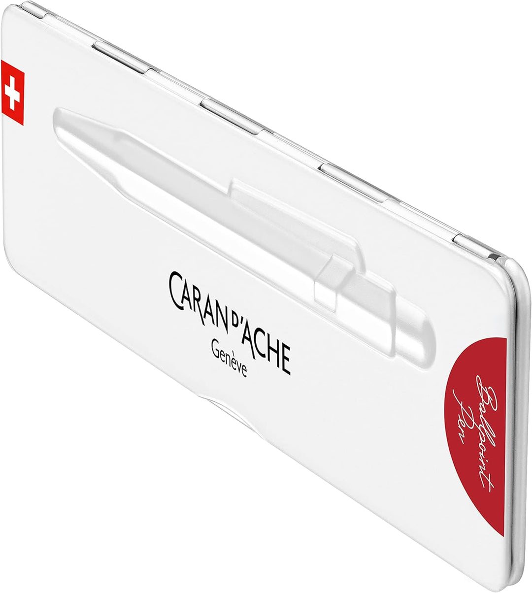 Caran d'Ache Kugelschreiber 849 Colormat-x in der Farbe Rot mit Etui, 0849.585, 1 Stück (1er Pack)