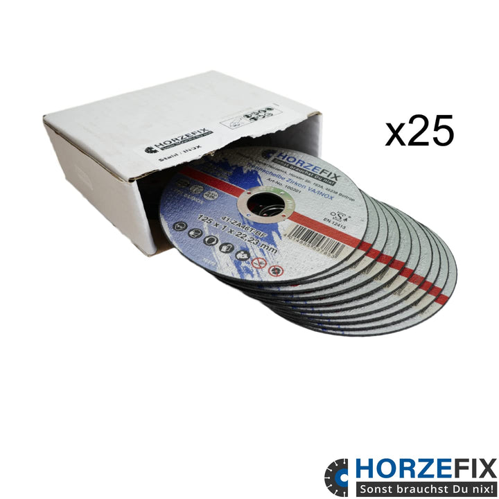 Trennscheibe Zirkon VA/INOX 125 x 1,0 mm x 22,23 Metall 1mm dünn für die Flex, 25