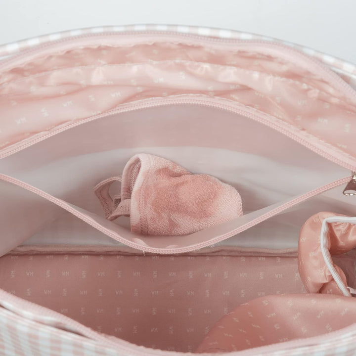 Walking Mum. I Love Vichy Wickeltasche für Kinderwagen, Schultertasche, Rosa, 42 x 36 x 13 cm