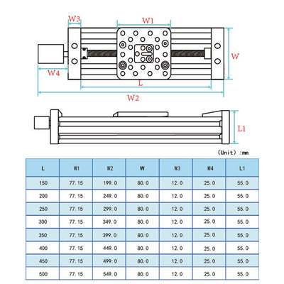 Befenybay 350 mm effektiver Hub 4080U Z-Achsen-Schrauben-Schiebetisch-Linearaktuator-Kit Linearmodul