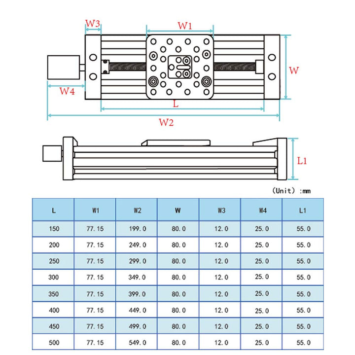 Befenybay 300mm 4080U Z-Achsen-Schrauben-Schiebetisch-Linearaktuator-Kit Linearmodul für 3D-Drucker