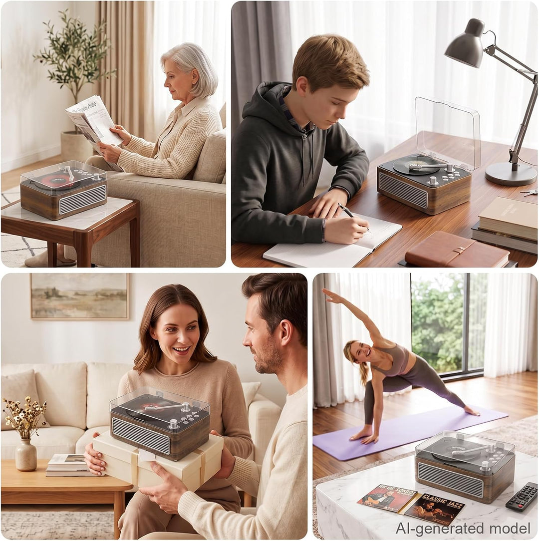 Gueray Tragbarer Bluetooth CD-Player mit Lautsprechern 3600mAh Wiederaufladbarer Vintage CD Spieler