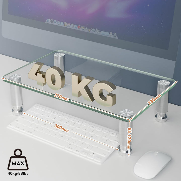 Hemudu 2 Pack Computer Monitor Riser mit höhenverstellbarem Multi Media Desktop Stand für Flachbilds