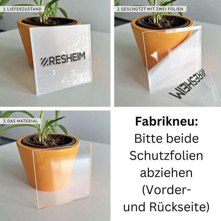 RESHEIM 2-20 mm Acrylglas Platte Transparent Zuschnitt nach Mass Glasklar Materialstärke und Grösse