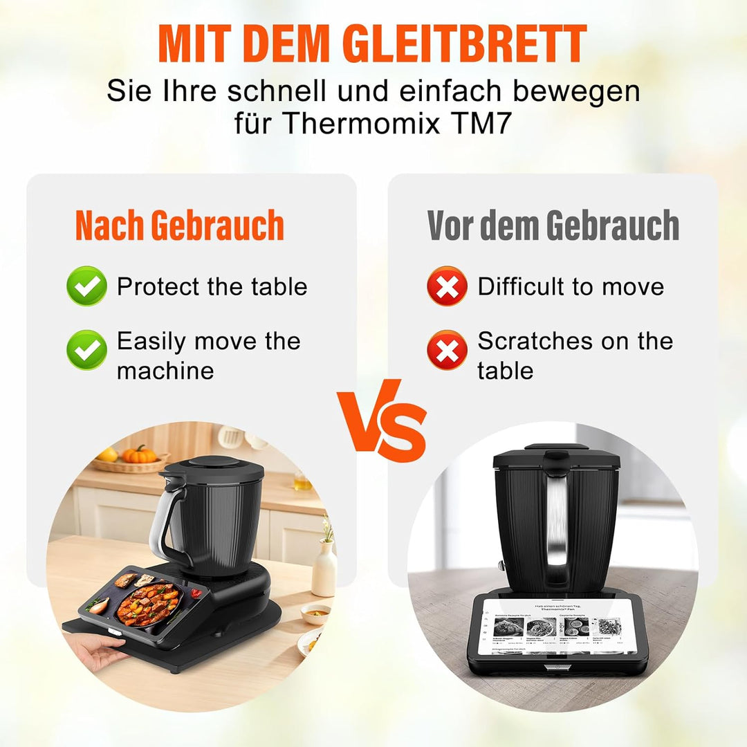 Gleitbrett für TM7, Bambus Rollbrett TM7 Zubehör, Müheloses Verschieben, Sicherer Stand & Schutz der