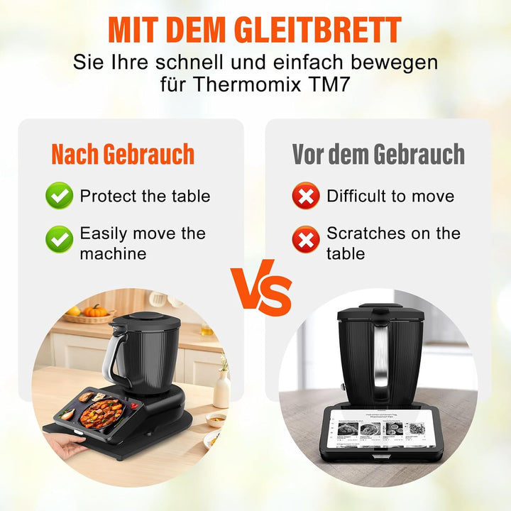 Gleitbrett für TM7, Bambus Rollbrett TM7 Zubehör, Müheloses Verschieben, Sicherer Stand & Schutz der