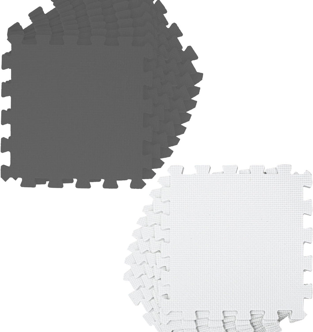 LittleTom Spielmatte Baby Puzzlematte - 9 Teile je 30x30 cm Krabbelmatte 90x90 cm Bodenmatte Kinder
