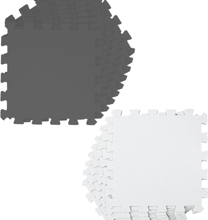 LittleTom Spielmatte Baby Puzzlematte - 9 Teile je 30x30 cm Krabbelmatte 90x90 cm Bodenmatte Kinder