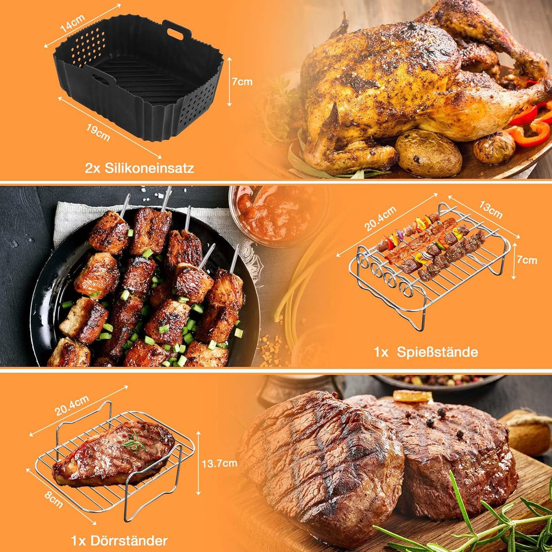 Ninja Heissluftfritteuse Zubehör - 21Pcs Airfryer Zubehör für Ninja SL400EU AF400EU AF300EU AF500EU