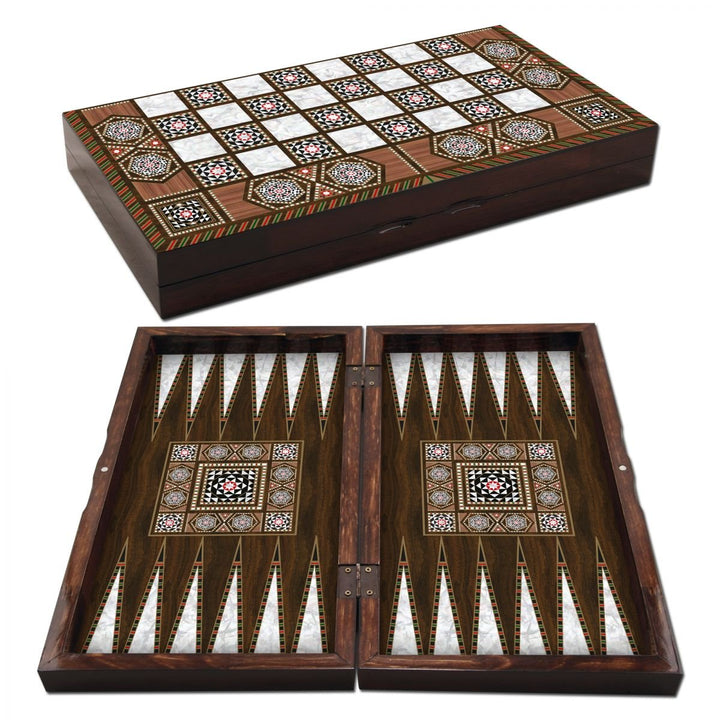 Unbekannt Staroyun 1020128 Backgammon-Spiel, massives Perlmutt, 25 x 48 x 7 cm