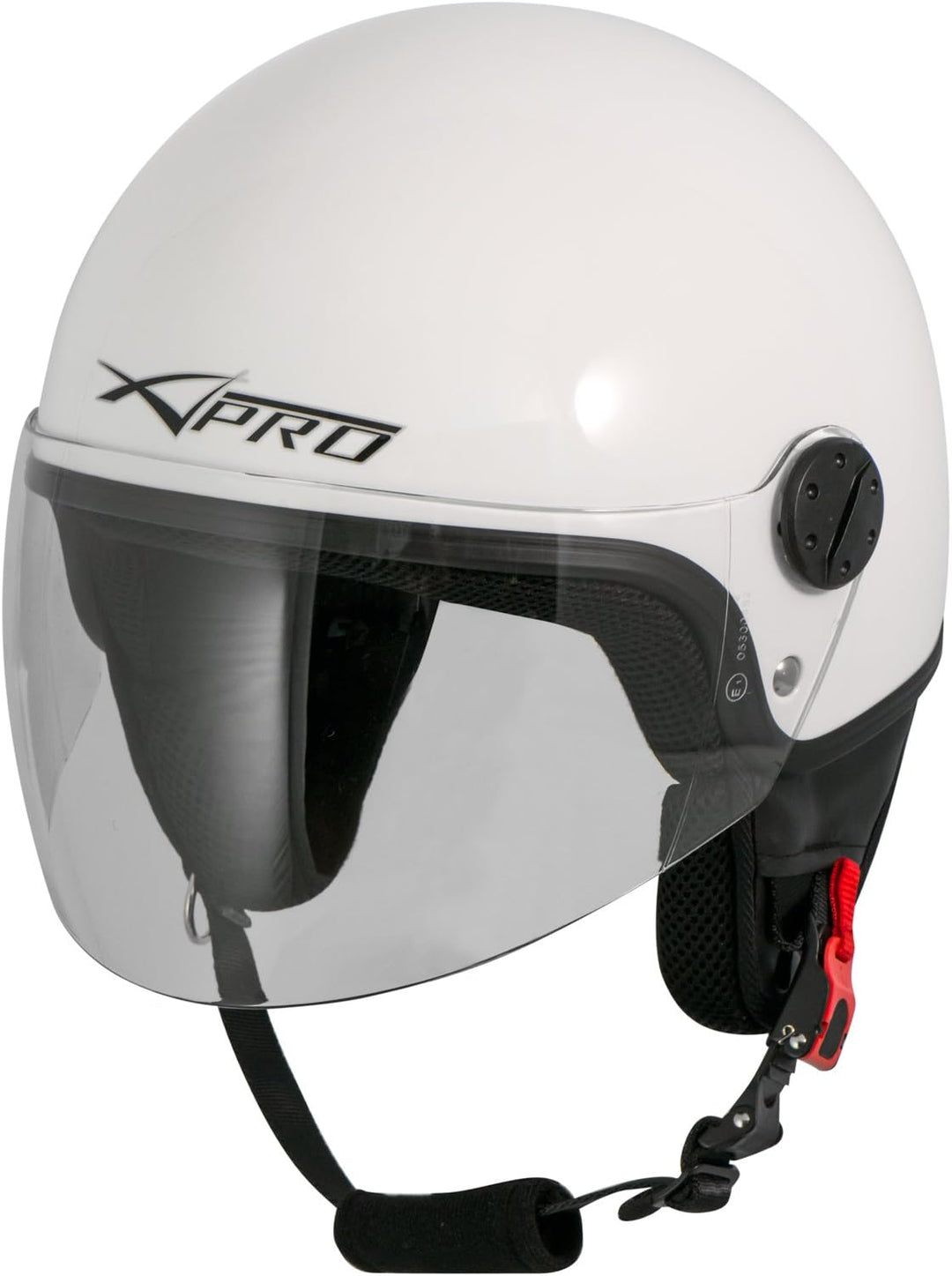 Motorradhelm Motorrad Roller Jet Helm Demi Mit Viser SonicMoto 55-56 cm ( S) Weiss, 55-56 cm ( S) We