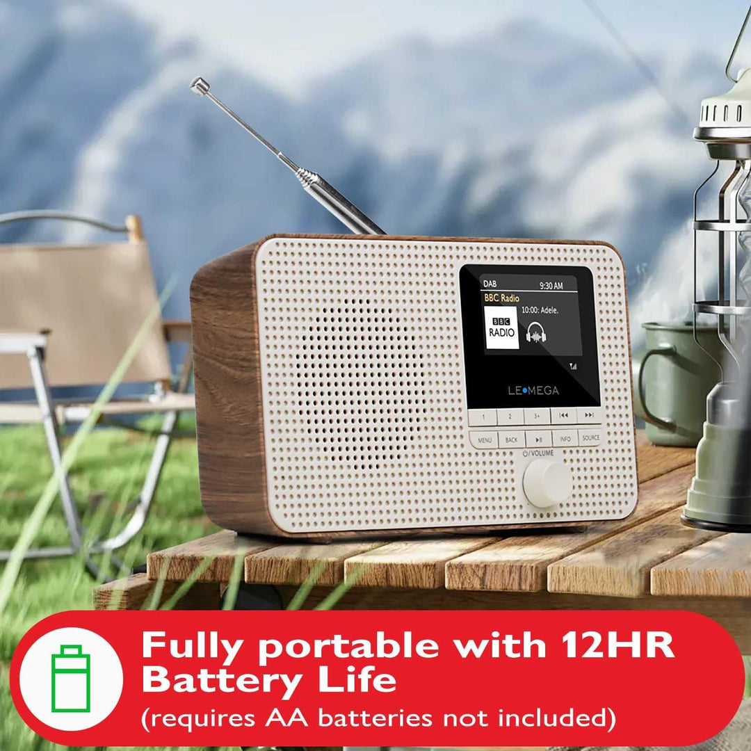 LEMEGA IR1 Tragbares WiFi Internetradio,DAB/DAB+/FM Digitalradio,Bluetooth,Doppelwecker,Schlaf-Snooz