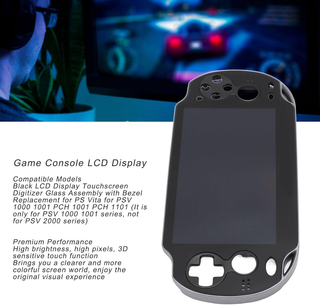 PS Vita 1000 Touchscreen, Schwarzes LCD-Display, Touchscreen, Digitizer, Glasbaugruppe, Hohe, 3D-Tou