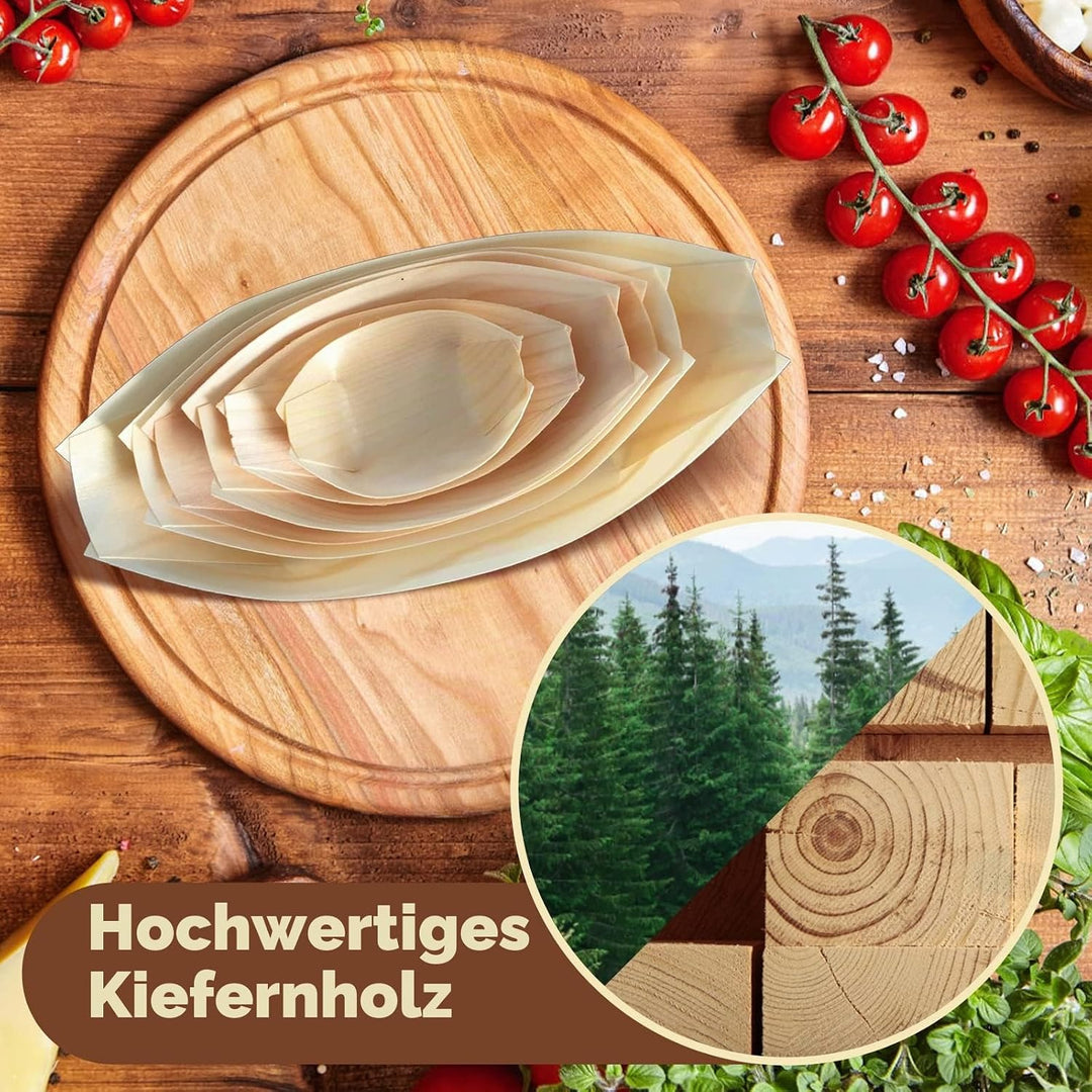 Schalen Teller 100 Set, Fingerfood Schälchen, Snack Schalen für Knabbereien, Tapas oder Sushi, plast