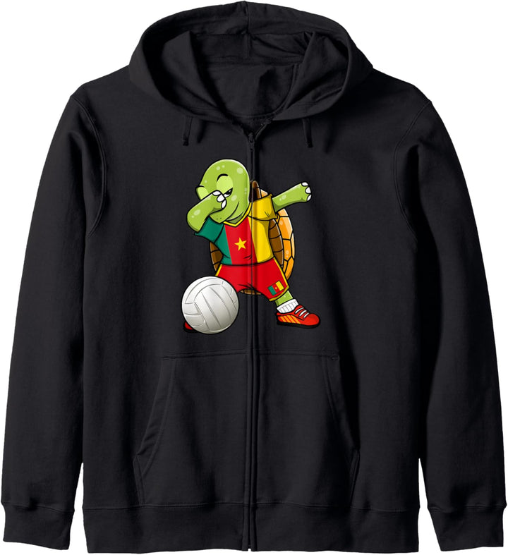 Dabbing Turtle Cameroon Volleyball Fans Trikot Sport Flagge Kapuzenjacke